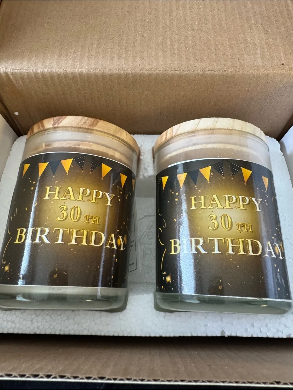 Happy 30th Birthday Scented Candle - Gold and Black